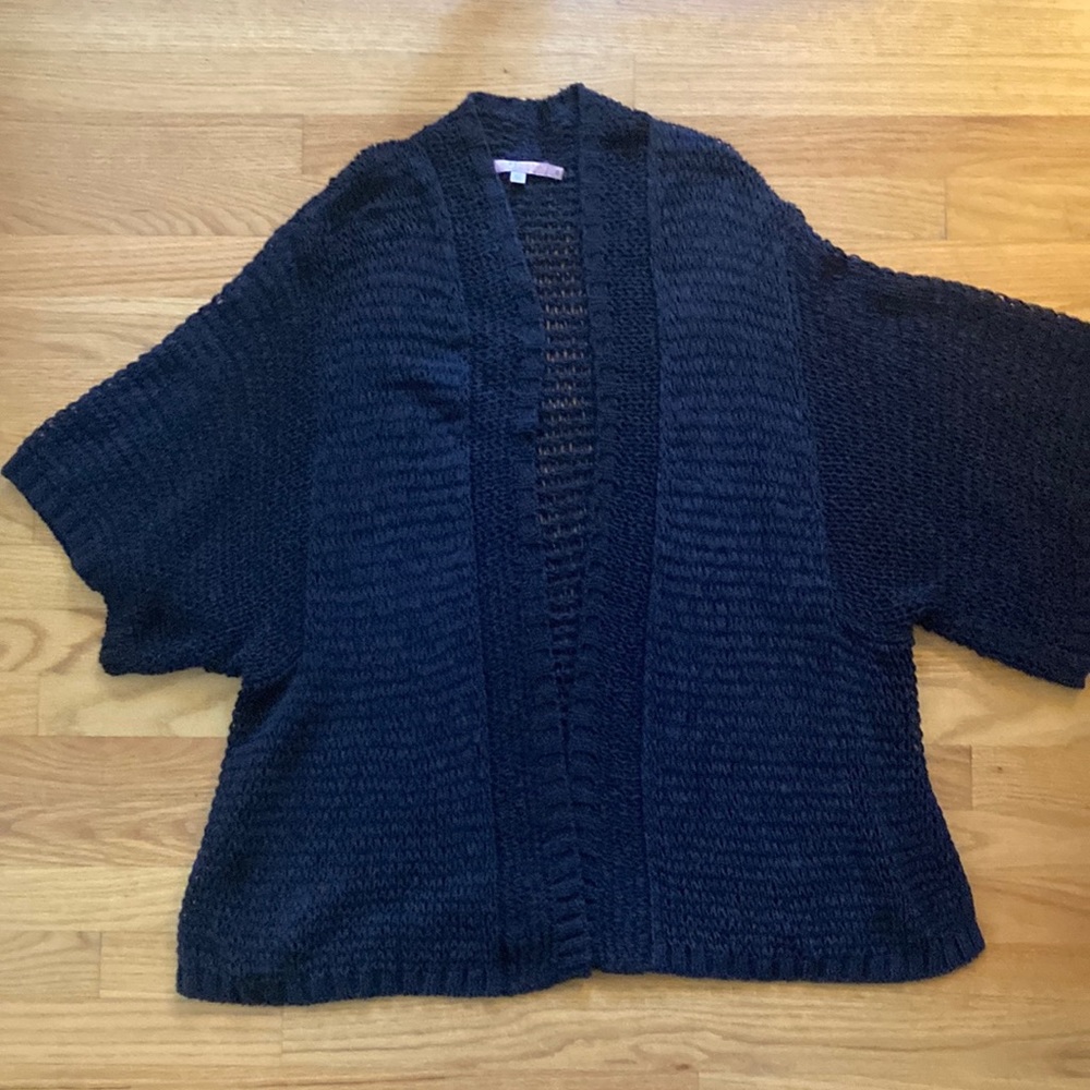 Calypso St Barth Navy Open Knit Kimono Cardigan